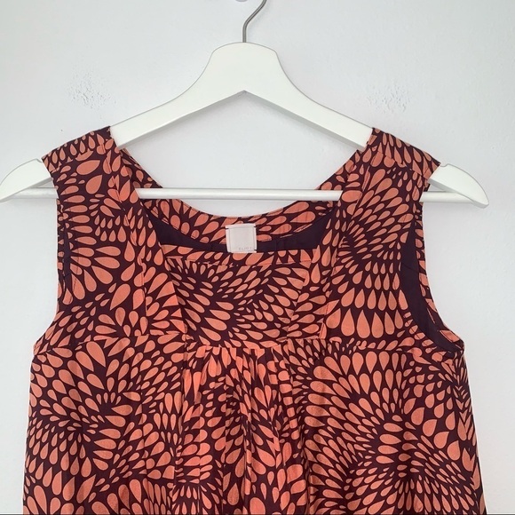 Madewell Eliot silk sleeveless dress in coral and purple size small - Picture 3 of 5